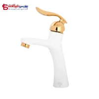 شیر روشویی مدل آرچر سفید طلایی