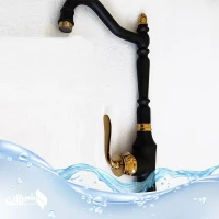 شیرآلات آیدا شیر ظرفشویی (شیر آشپزخانه) مدل بامبو مشکی طلایی