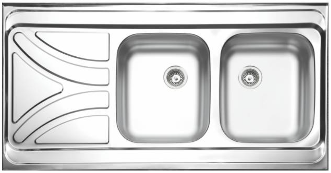 سینک معمولی روکار کد SA25 سایز 60×120 عمق 13/5