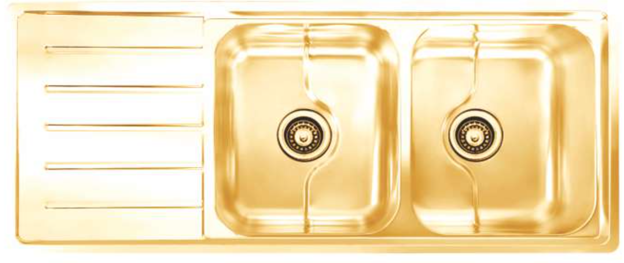سینک فانتزی توکار SA101 Gold سایز 52×122 عمق 23