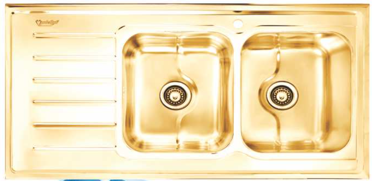 سینک فانتزی روکار SA104 Gold سایز 60×120 عمق 23