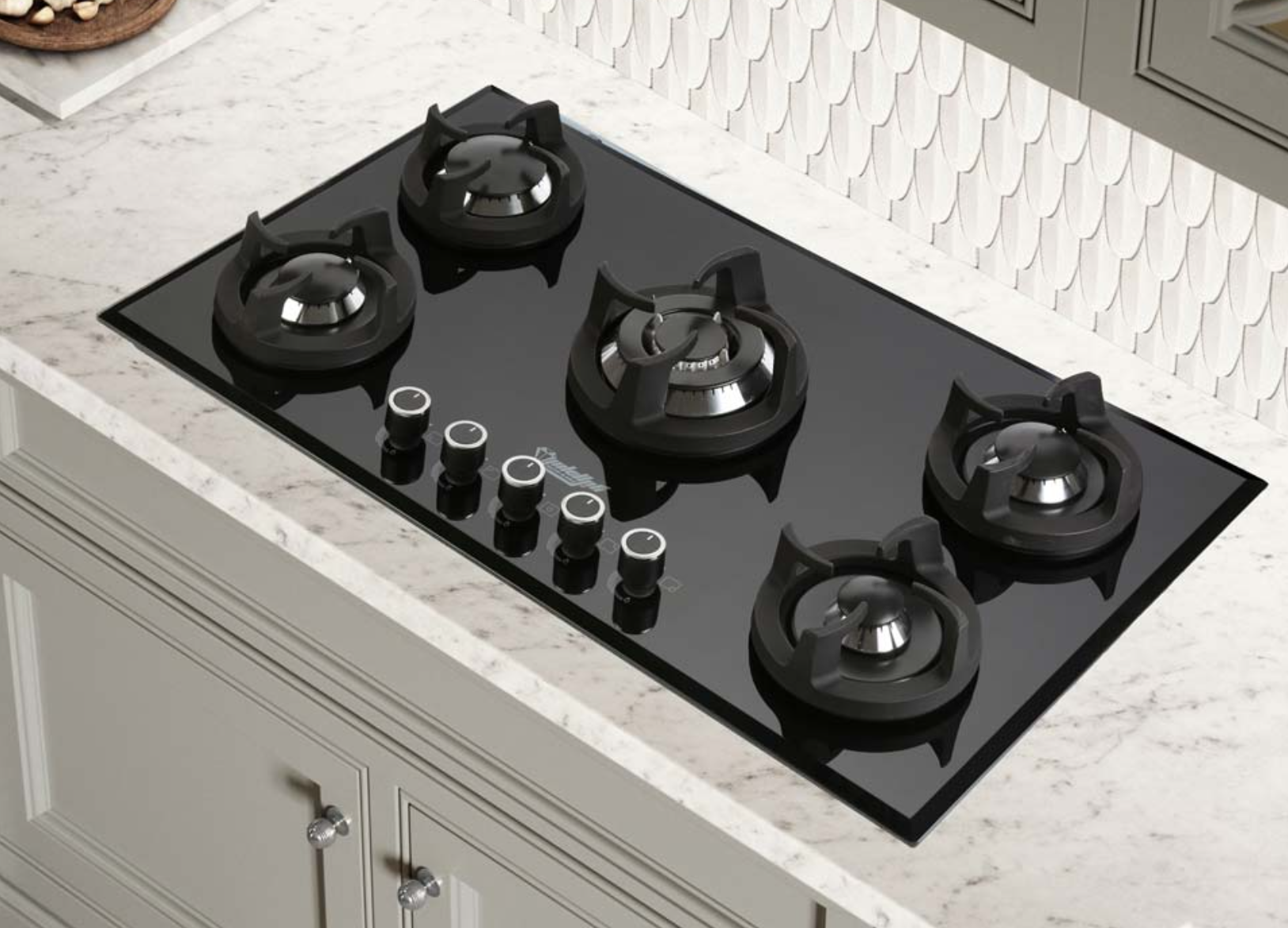 اجاق گاز صفحه شیشه ای نگین الماس کد GA07 ابعاد 52×89