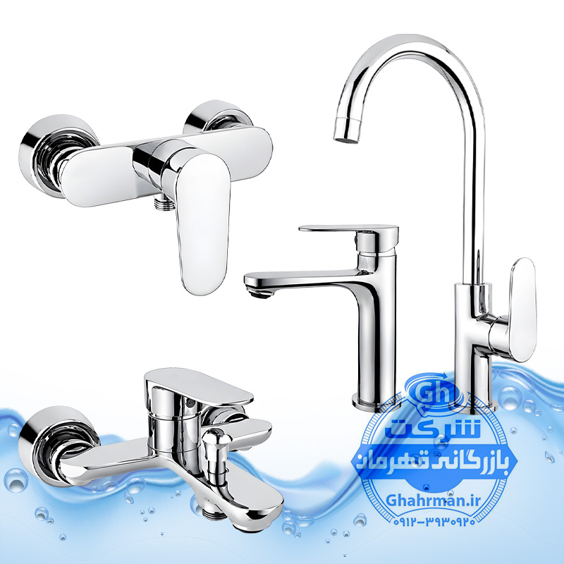 ست 4 عددی شیرآلات برند آیدا صنعت مدل ونتو شامل شیر روشویی + شیر توالت + شیر حمام + شیر ظرفشویی| شیرآلات برند آیدا صنعت مدل ونتو